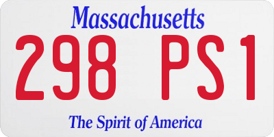 MA license plate 298PS1