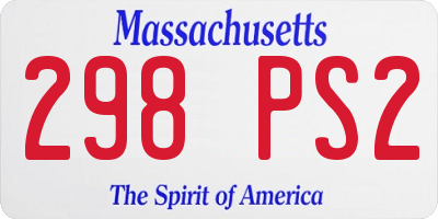 MA license plate 298PS2