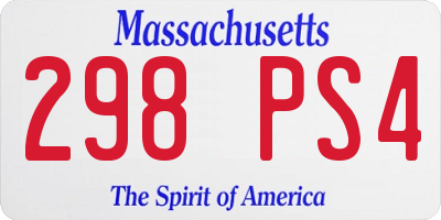 MA license plate 298PS4