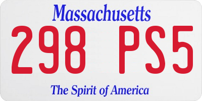 MA license plate 298PS5
