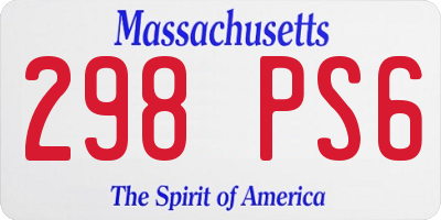 MA license plate 298PS6