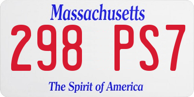MA license plate 298PS7