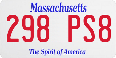 MA license plate 298PS8