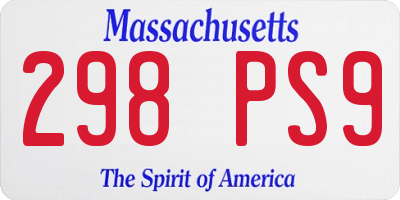 MA license plate 298PS9