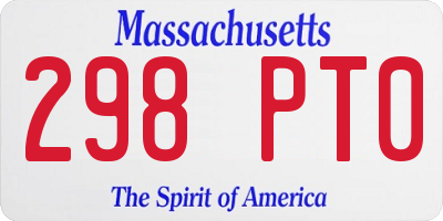 MA license plate 298PT0