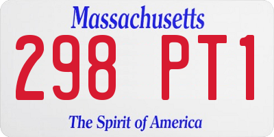MA license plate 298PT1
