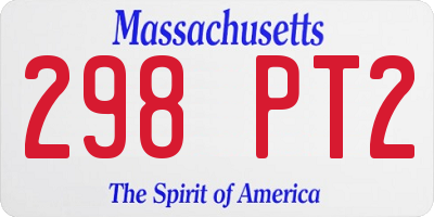 MA license plate 298PT2