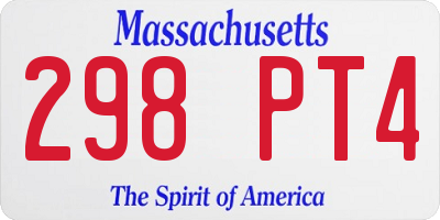MA license plate 298PT4