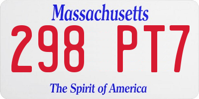 MA license plate 298PT7