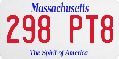 MA license plate 298PT8