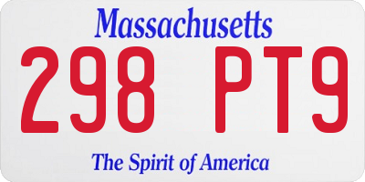 MA license plate 298PT9