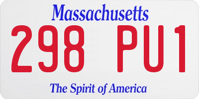 MA license plate 298PU1