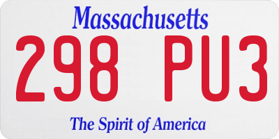 MA license plate 298PU3