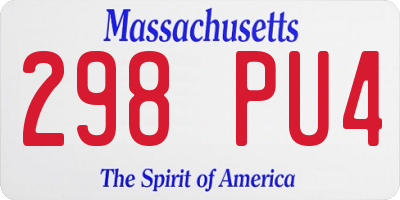 MA license plate 298PU4