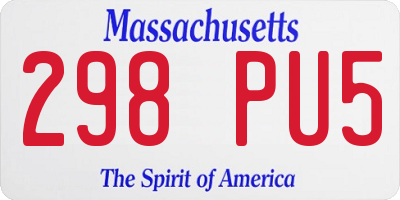 MA license plate 298PU5