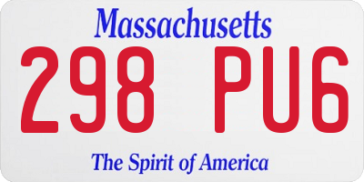 MA license plate 298PU6