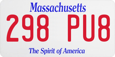 MA license plate 298PU8