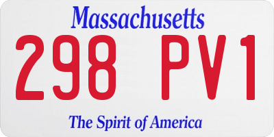 MA license plate 298PV1