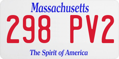 MA license plate 298PV2