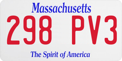 MA license plate 298PV3