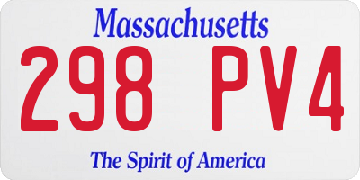 MA license plate 298PV4
