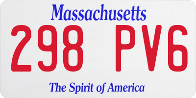 MA license plate 298PV6