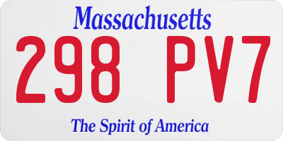 MA license plate 298PV7
