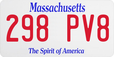MA license plate 298PV8