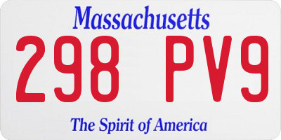 MA license plate 298PV9