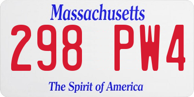 MA license plate 298PW4