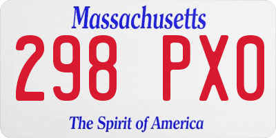 MA license plate 298PX0