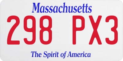 MA license plate 298PX3