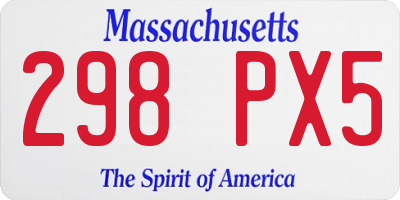 MA license plate 298PX5