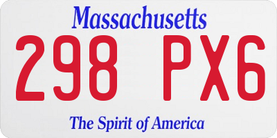 MA license plate 298PX6