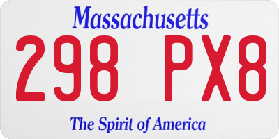 MA license plate 298PX8