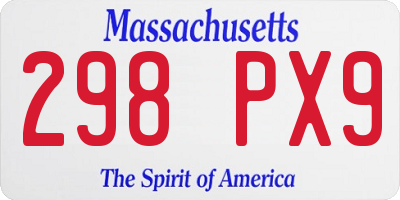 MA license plate 298PX9