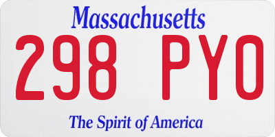 MA license plate 298PY0