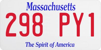 MA license plate 298PY1