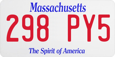 MA license plate 298PY5