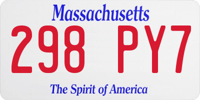 MA license plate 298PY7
