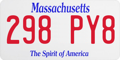 MA license plate 298PY8