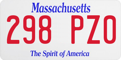 MA license plate 298PZ0