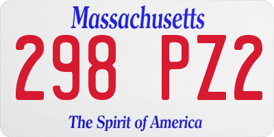 MA license plate 298PZ2