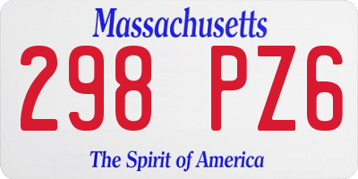 MA license plate 298PZ6