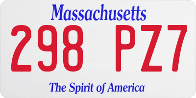 MA license plate 298PZ7