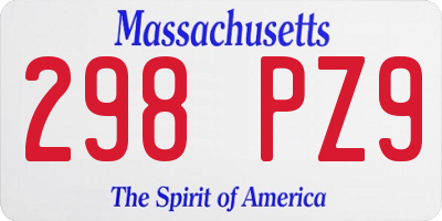 MA license plate 298PZ9