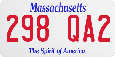 MA license plate 298QA2