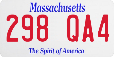 MA license plate 298QA4