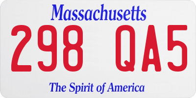 MA license plate 298QA5