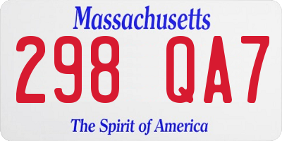 MA license plate 298QA7